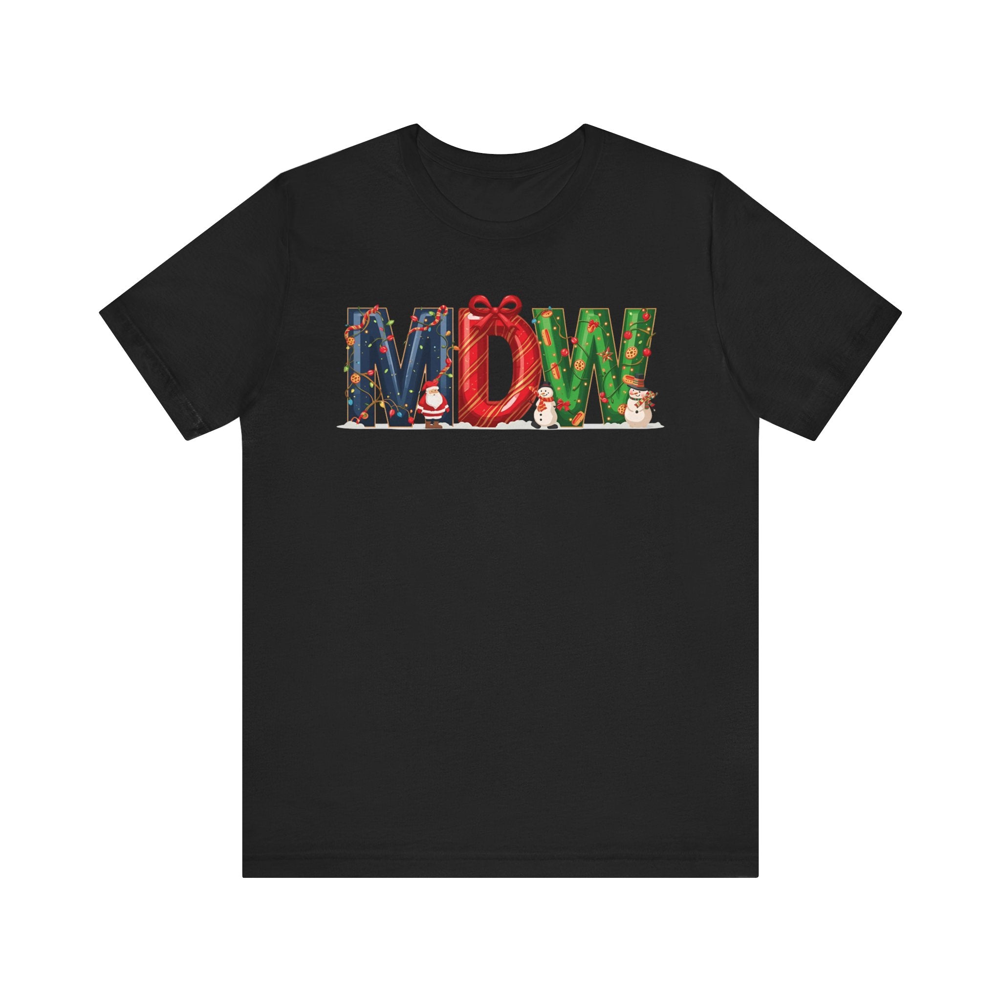 MDW Christmas Shirt – Festive Holiday Letter Art Tee | Christmas Gift | Bella Canvas 3001