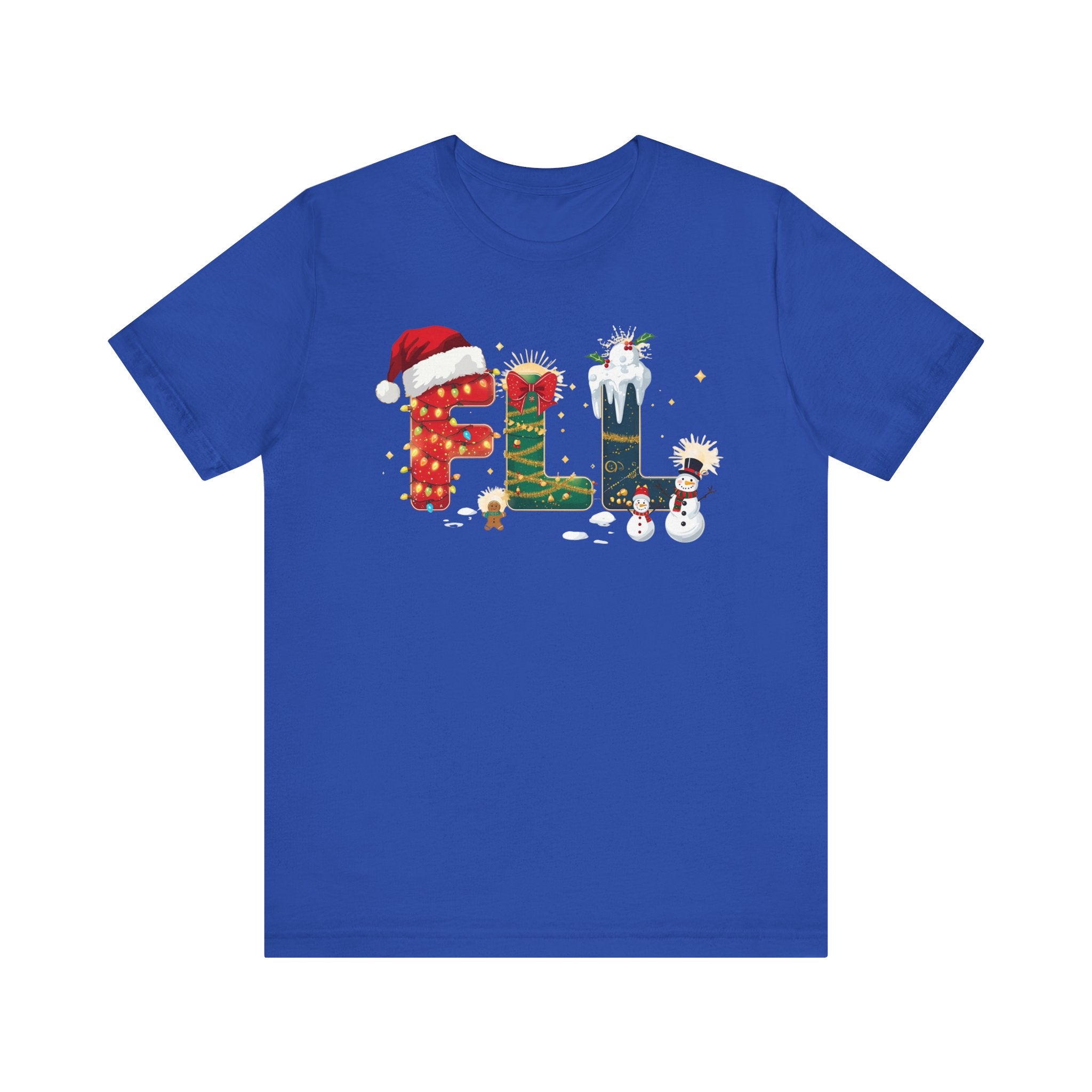 FLL Christmas Shirt – Festive Holiday Letter Art Tee | Christmas Gift | Bella Canvas 3001