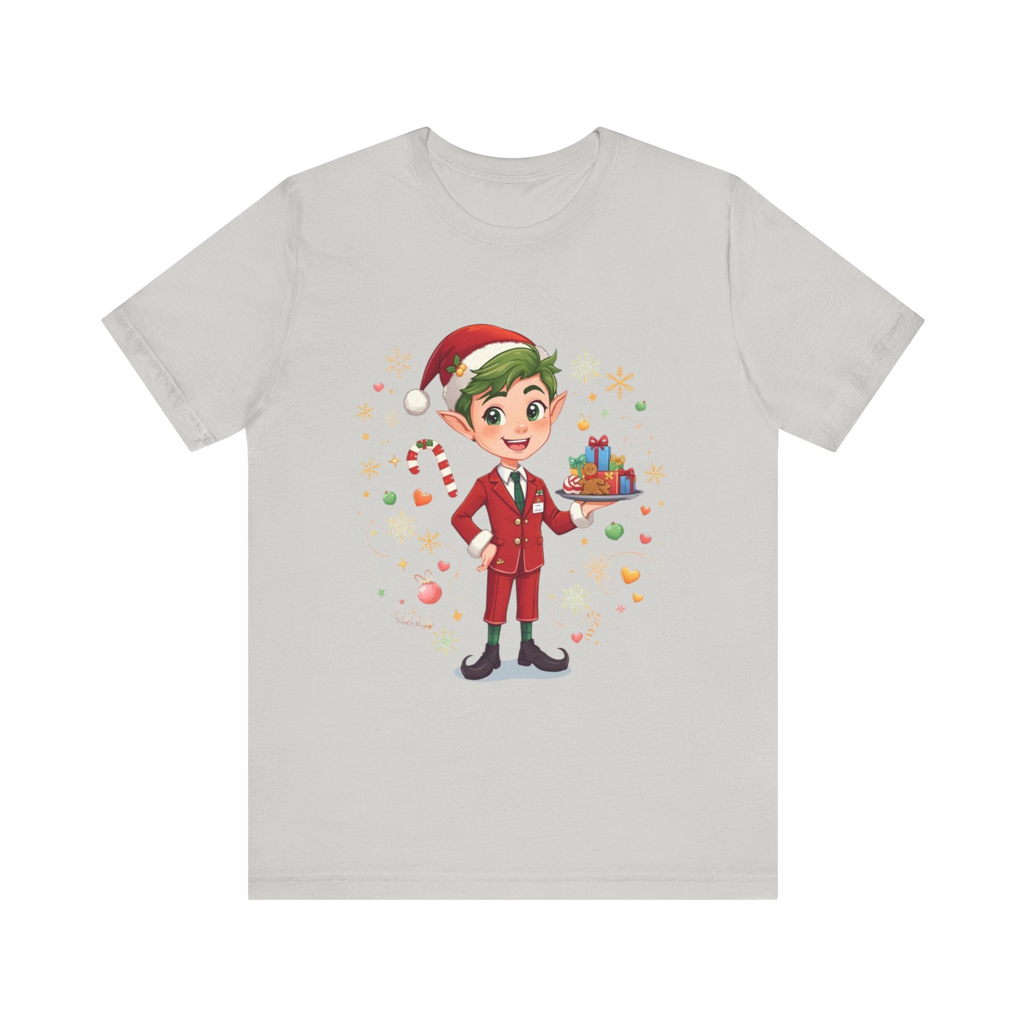Christmas Cabin Elf Tee— Cute Holiday Elf with Presents