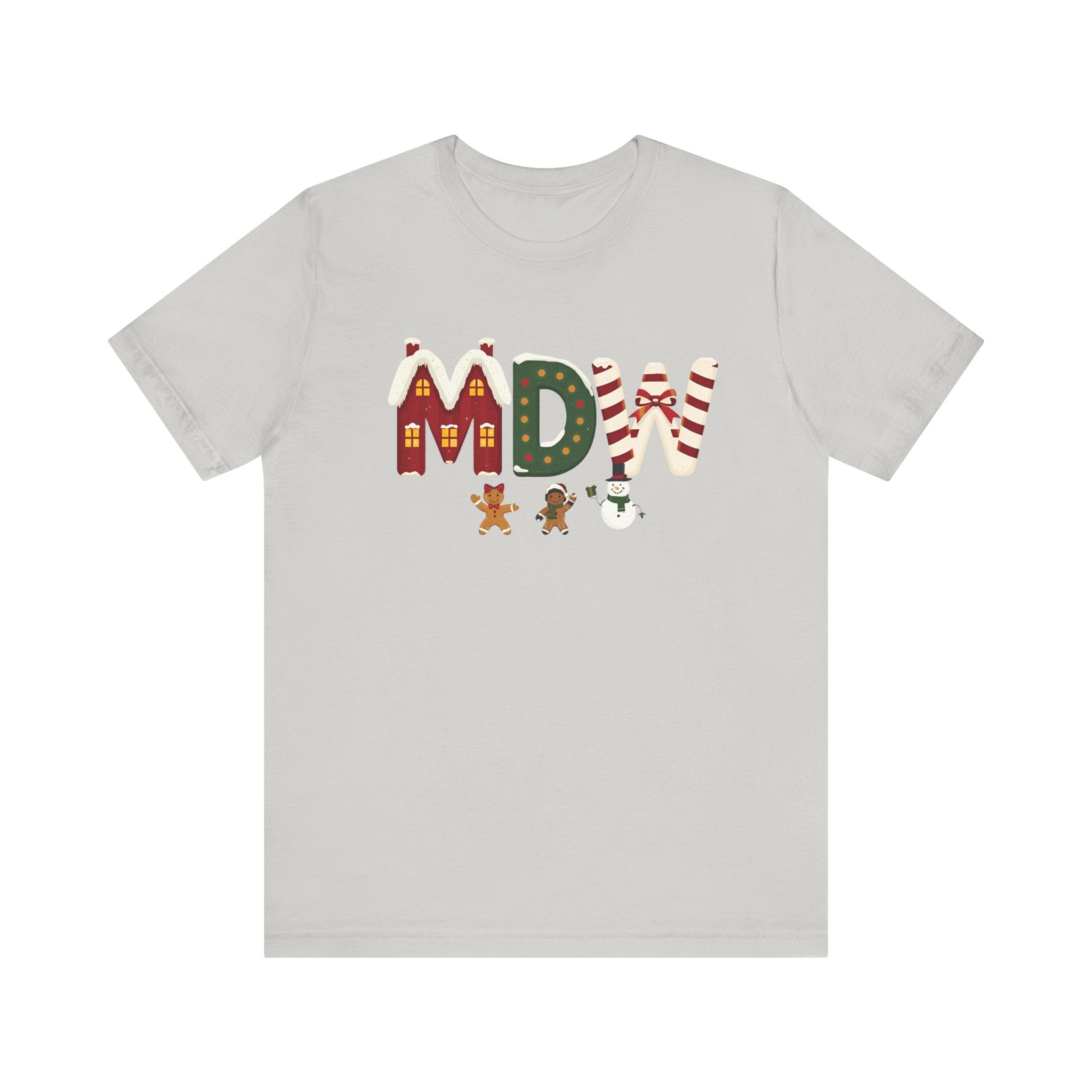 MDW Christmas Shirt – Festive Holiday Letter Art Tee | Christmas Gift | Bella Canvas 3001