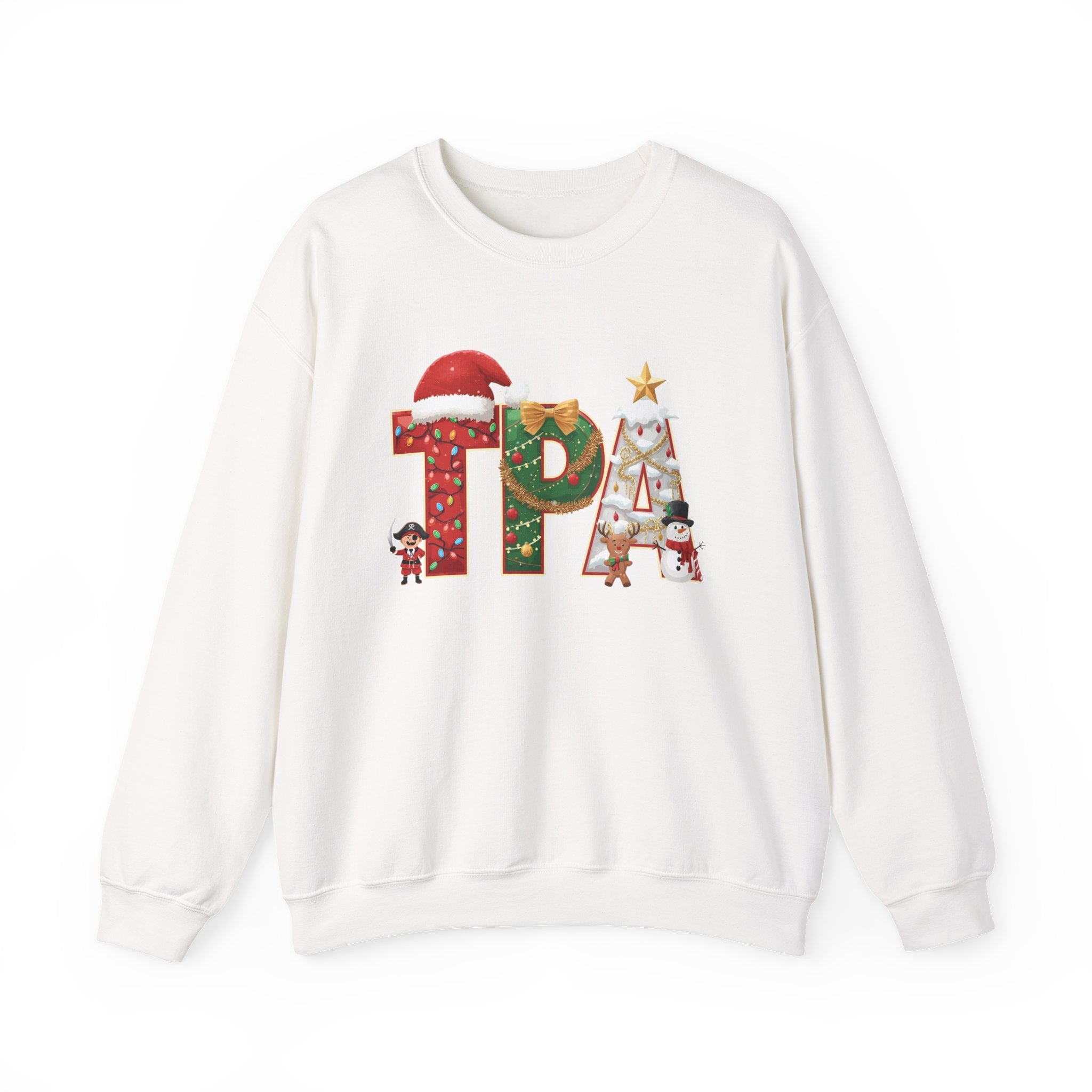 TPA Christmas Sweatshirt – Festive Holiday Letter Art Crewneck | Winter Travel Gift | Gildan 18000