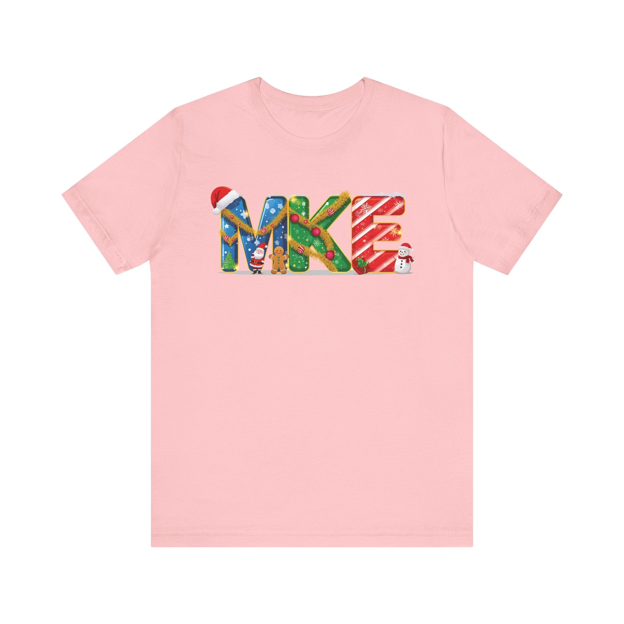 MKE Christmas Shirt – Festive Holiday Letter Art Tee | Christmas Gift | Bella Canvas 3001