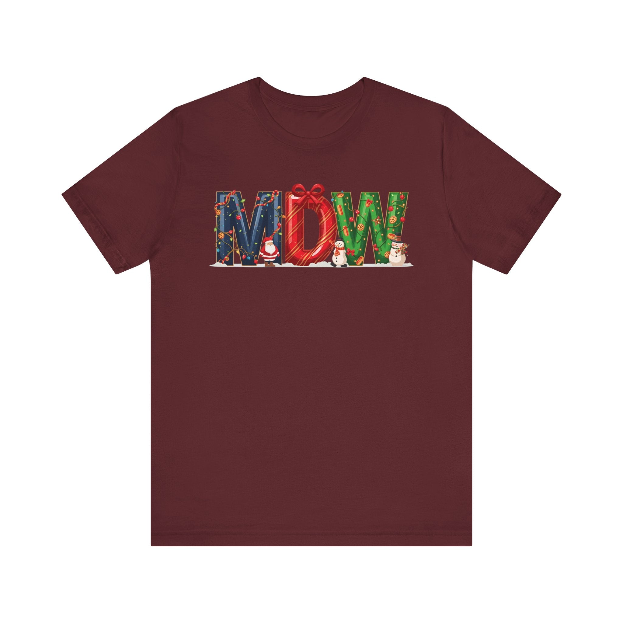 MDW Christmas Shirt – Festive Holiday Letter Art Tee | Christmas Gift | Bella Canvas 3001