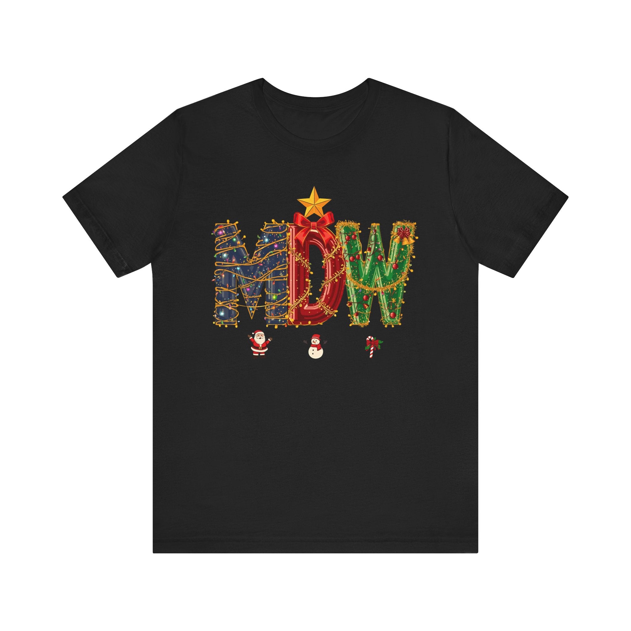 MDW Christmas Shirt – Festive Holiday Letter Art Tee | Christmas Gift | Bella Canvas 3001