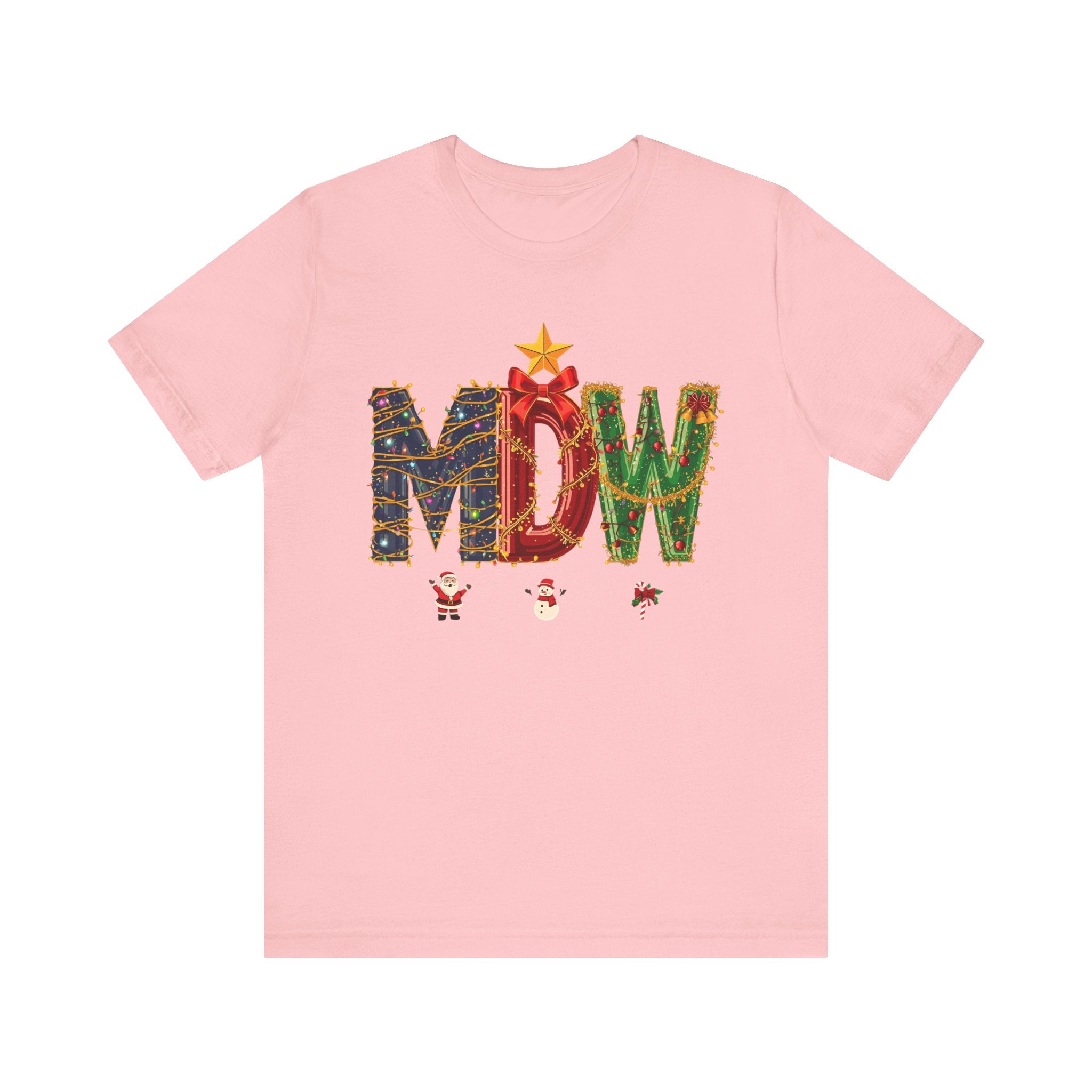 MDW Christmas Shirt – Festive Holiday Letter Art Tee | Christmas Gift | Bella Canvas 3001