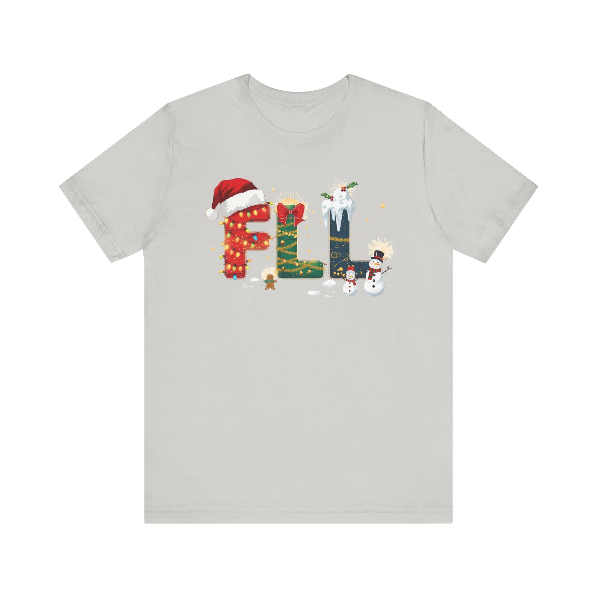 FLL Christmas Shirt – Festive Holiday Letter Art Tee | Christmas Gift | Bella Canvas 3001