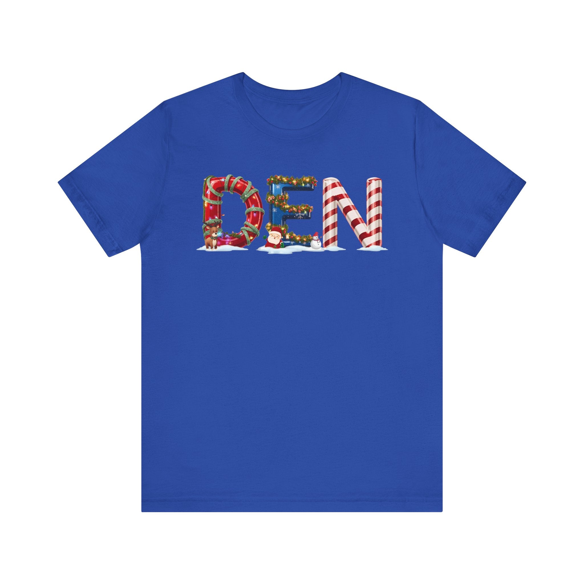 DEN Christmas Shirt – Festive Holiday Letter Art Tee | Christmas Gift | Bella Canvas 3001