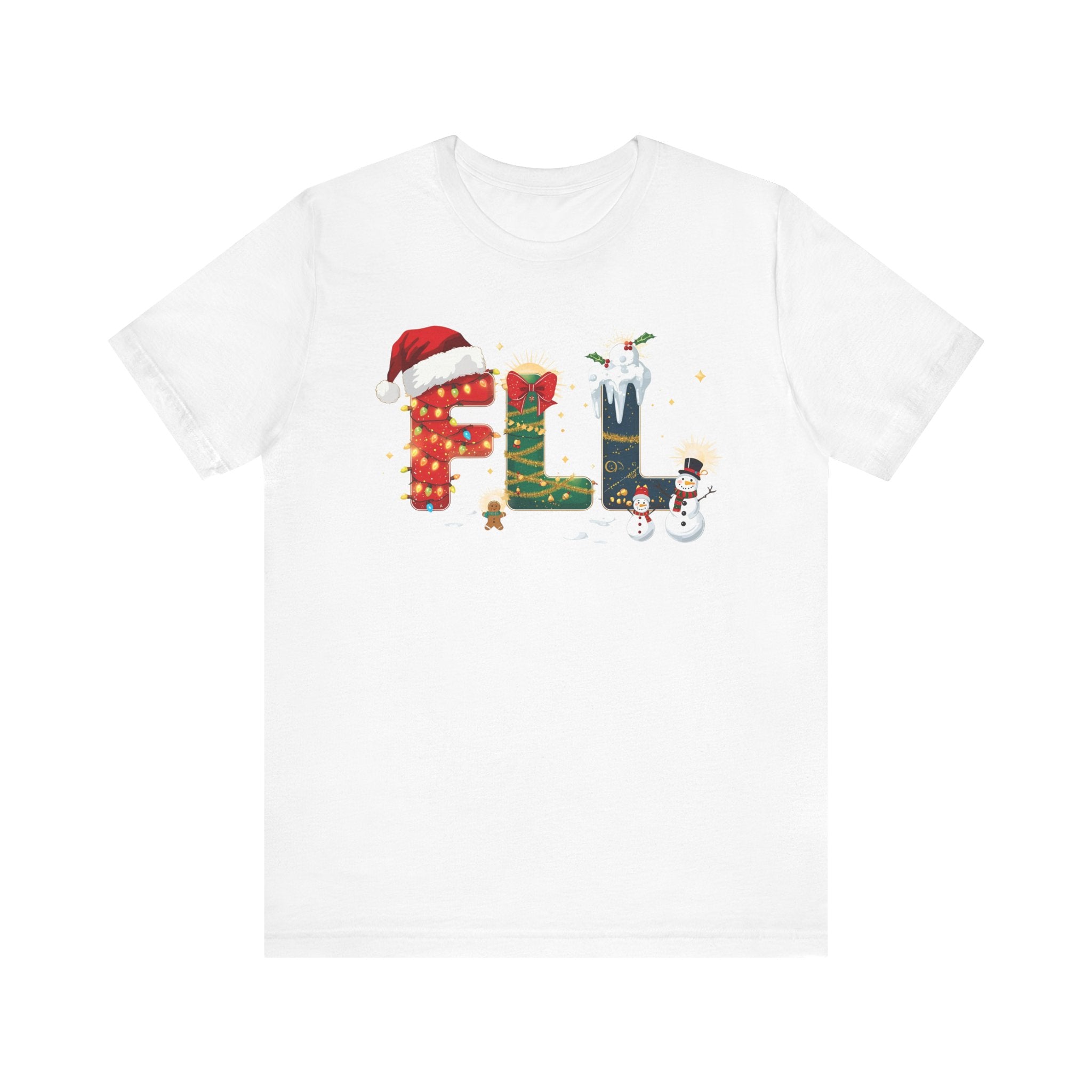 FLL Christmas Shirt – Festive Holiday Letter Art Tee | Christmas Gift | Bella Canvas 3001