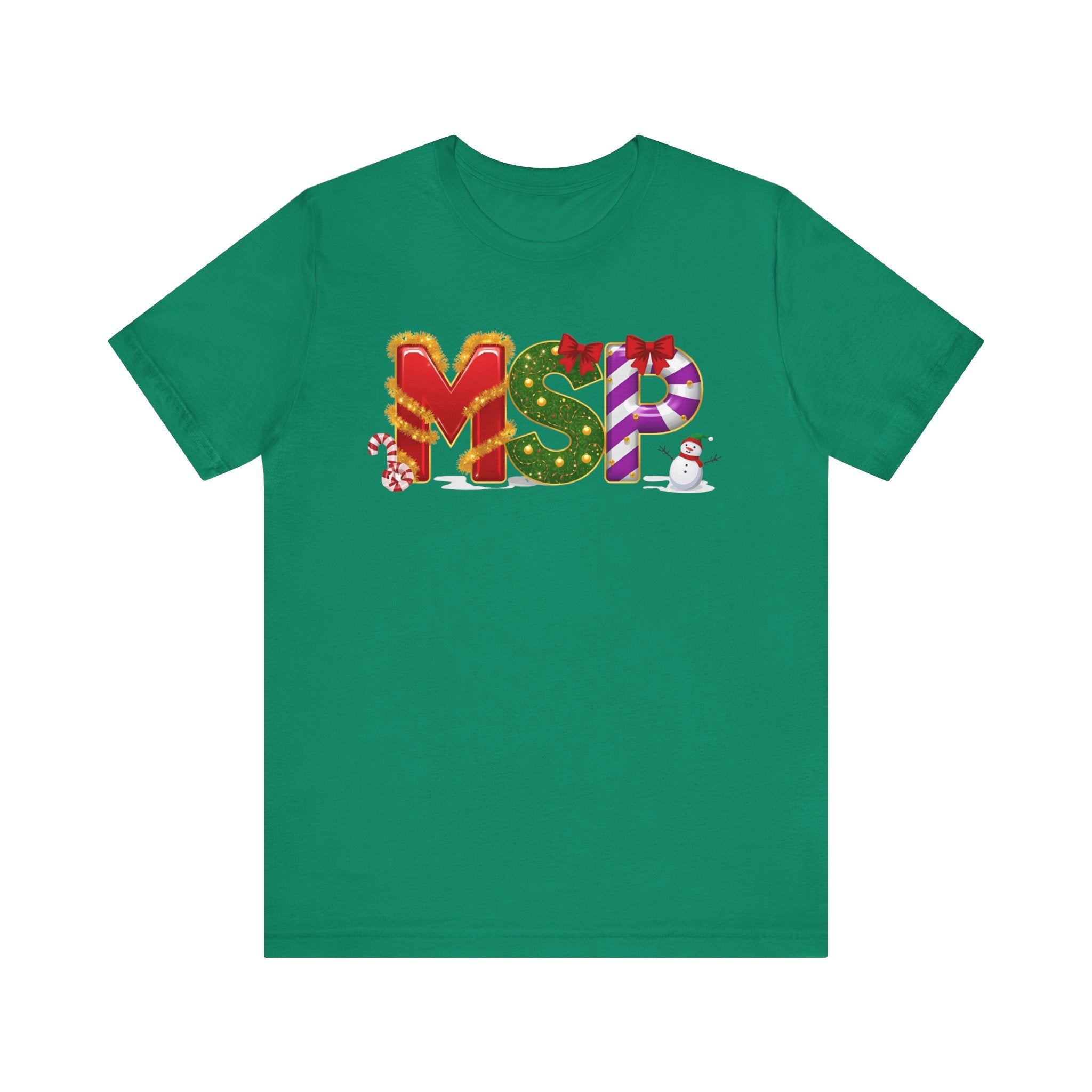 MSP Christmas Shirt – Festive Holiday Letter Art Tee | Christmas Gift | Bella Canvas 3001