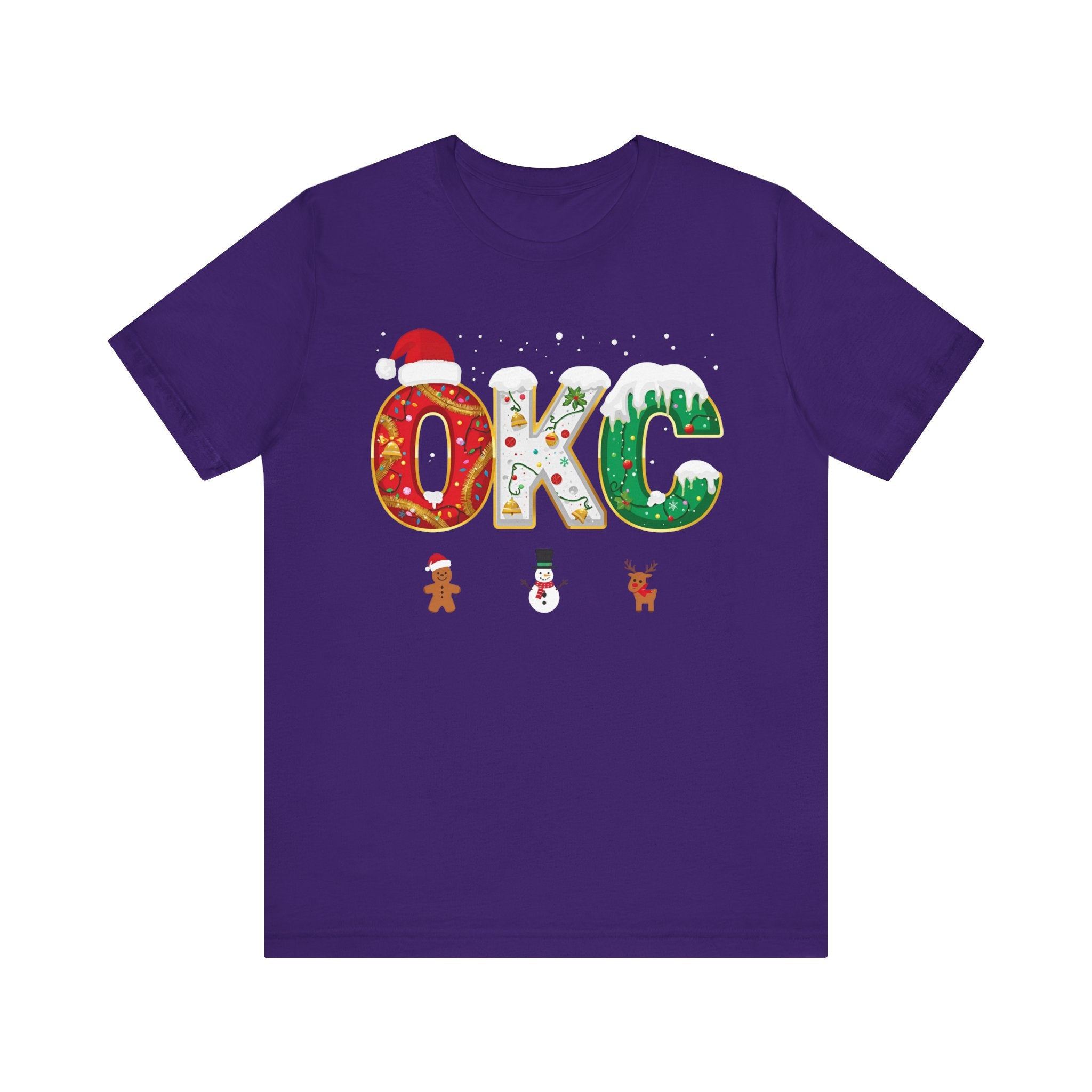 OKC Christmas Shirt – Festive Letter Art Tee | Christmas Gift | Bella Canvas 3001