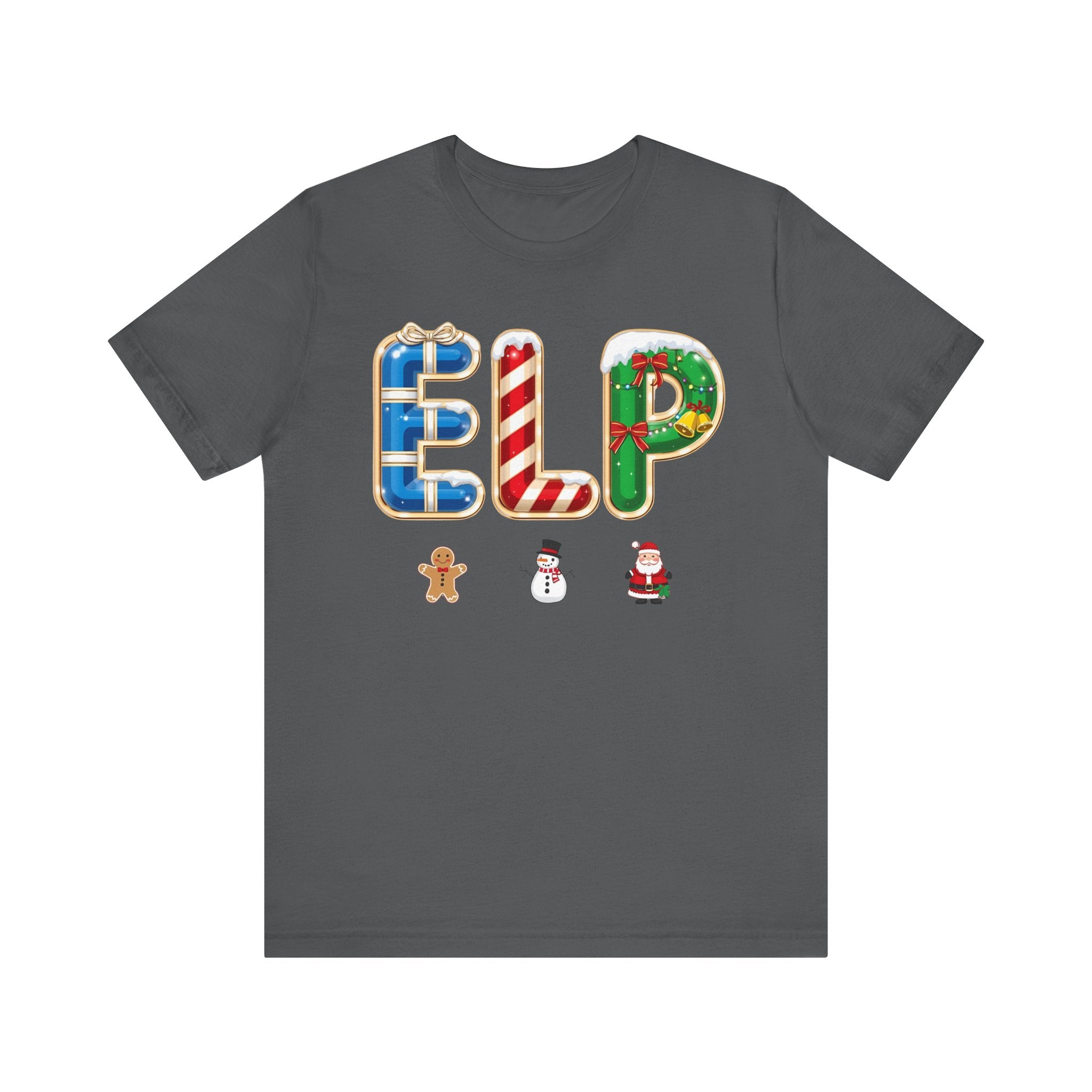 ELP Christmas Shirt – Festive Holiday Letter Art Tee | Christmas Gift | Bella Canvas 3001