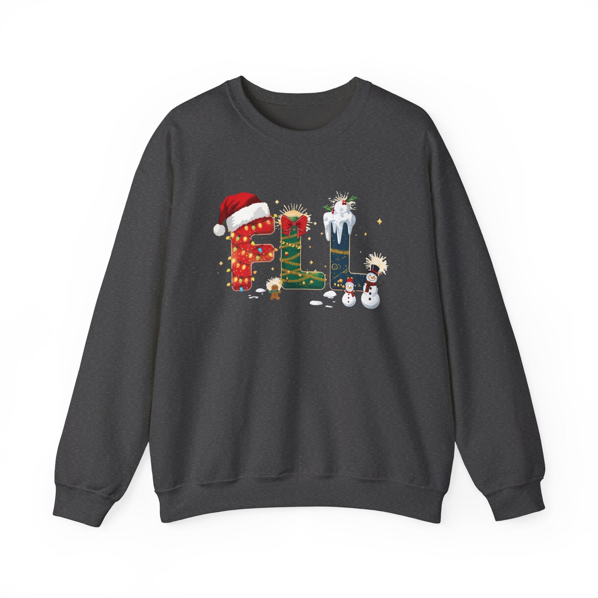 FLL Christmas Sweatshirt – Festive Holiday Letter Art Tee | Christmas Gift | Gildan 18000