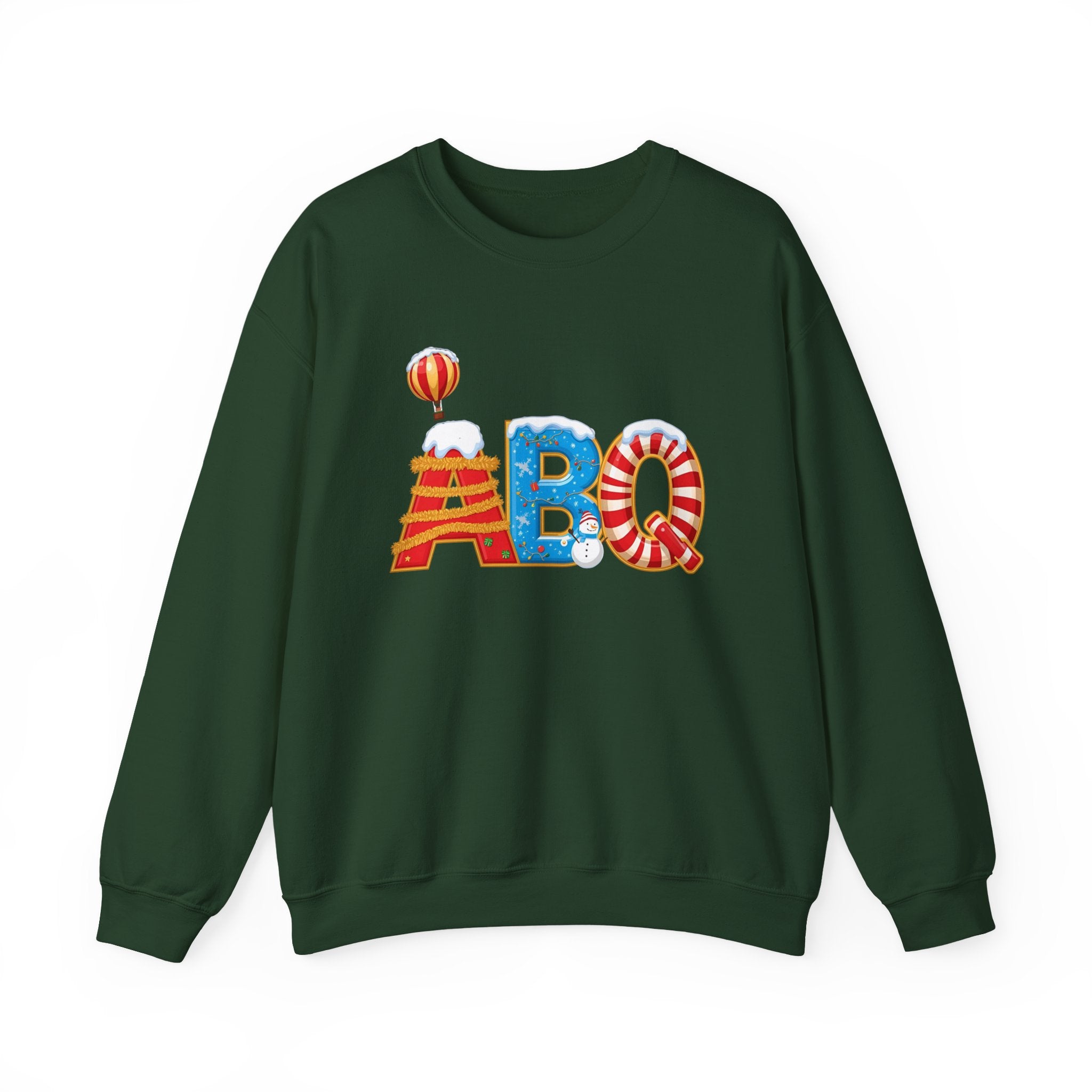 ABQ Christmas Sweatshirt – Festive Albuquerque Airport Code Crewneck | Holiday Travel Gift | Gildan 18000