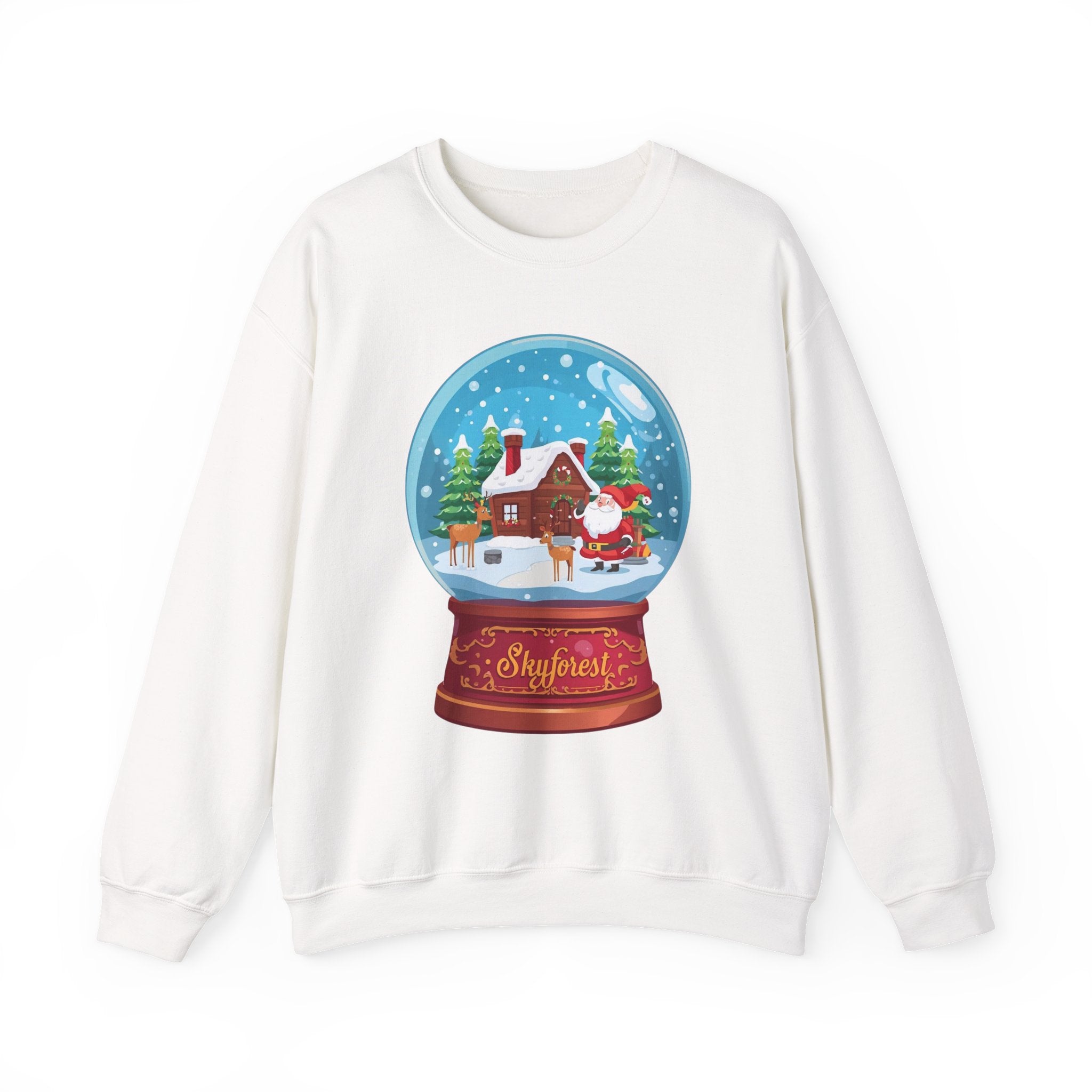 Christmas Snow Globe Sweatshirt — Santa Cottage Holiday Crewneck