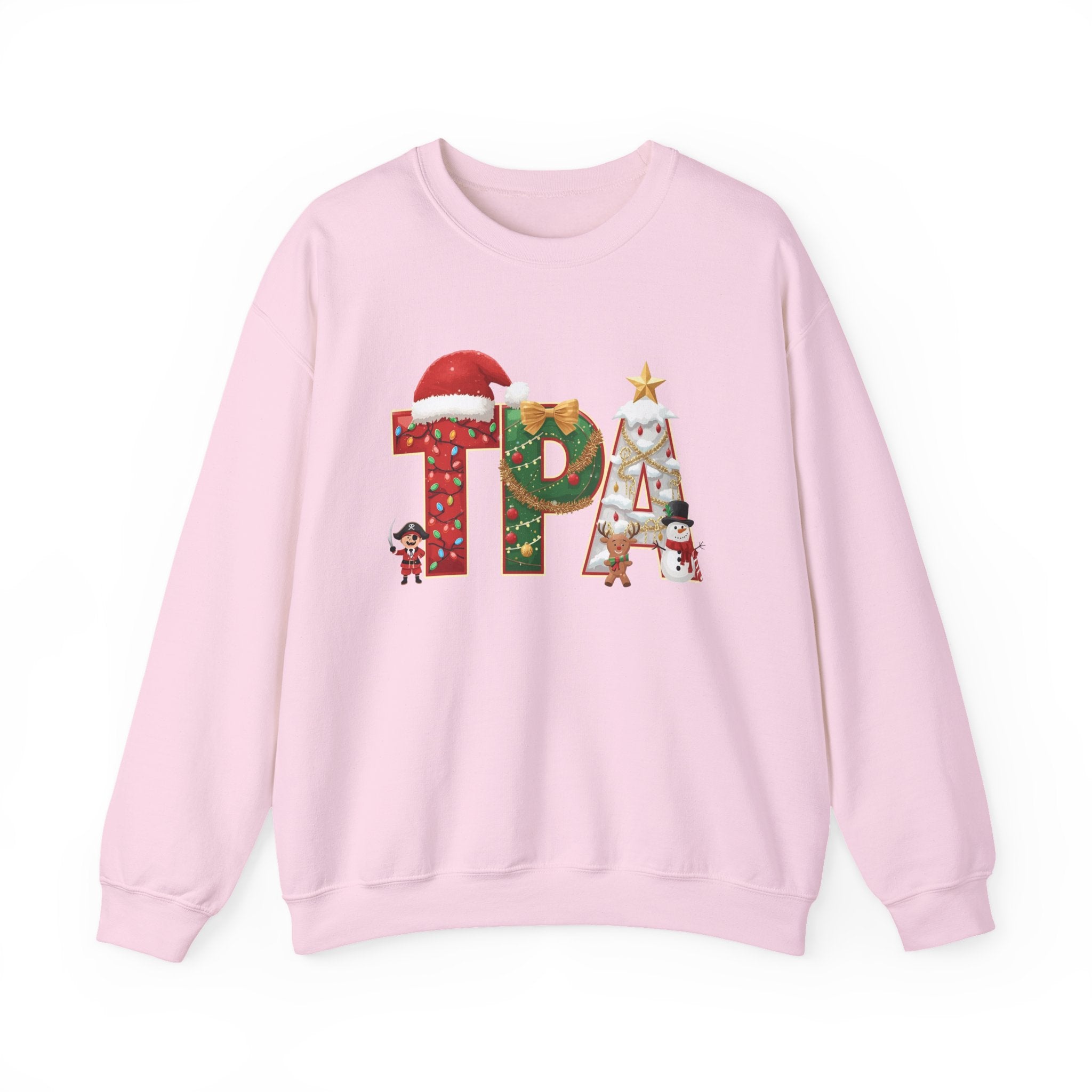 TPA Christmas Sweatshirt – Festive Holiday Letter Art Crewneck | Winter Travel Gift | Gildan 18000