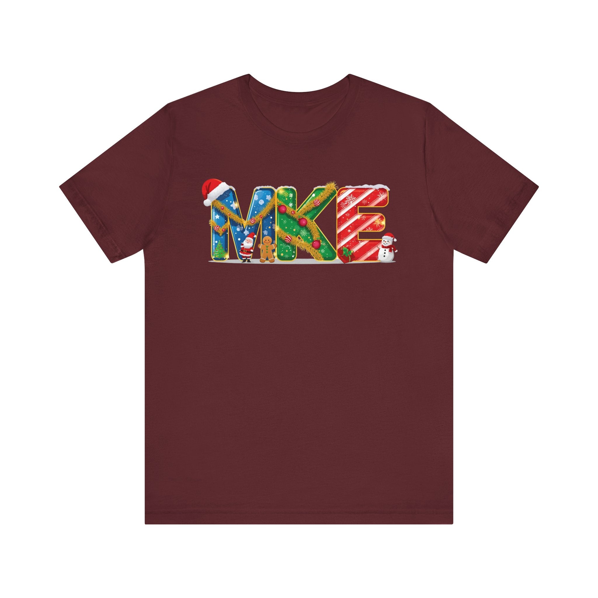 MKE Christmas Shirt – Festive Holiday Letter Art Tee | Christmas Gift | Bella Canvas 3001