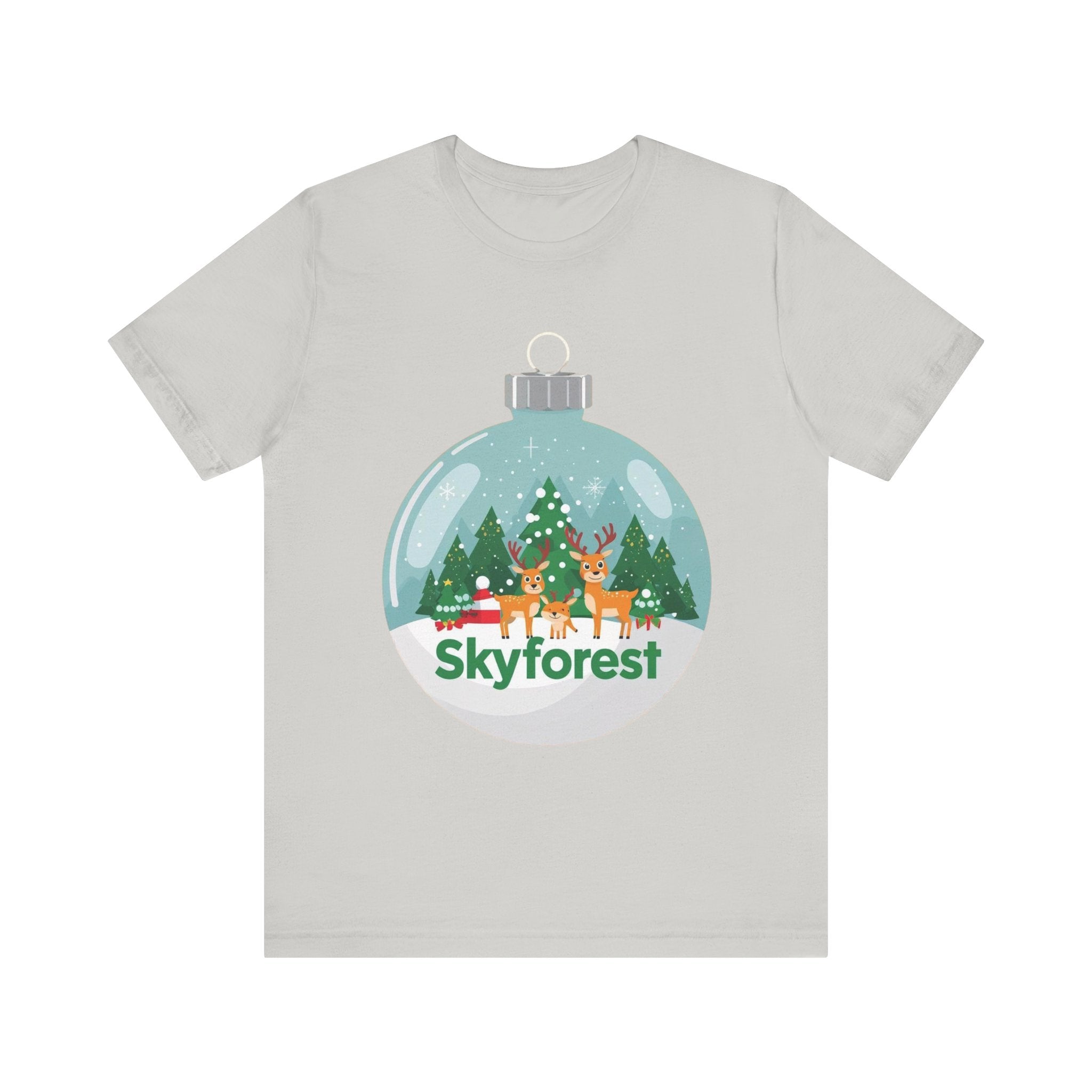 Skyforest Christmas Ornament Tee — Holiday Snow Globe Graphic T-Shirt