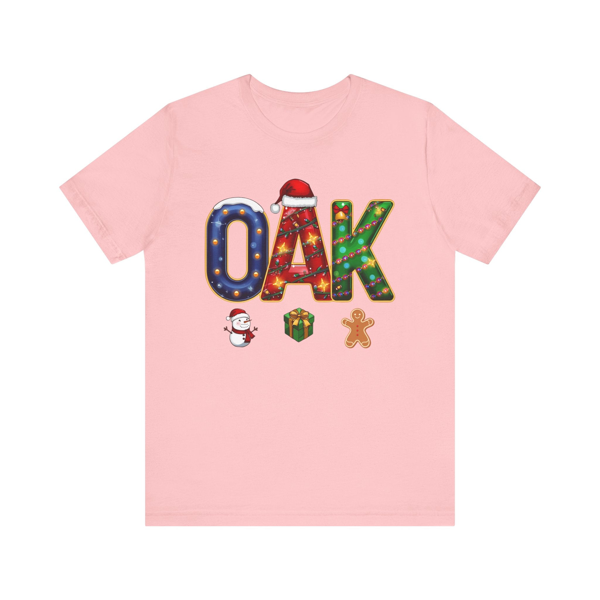 OAK Christmas Shirt – Festive Holiday Letter Art Tee | Christmas Gift | Bella Canvas 3001