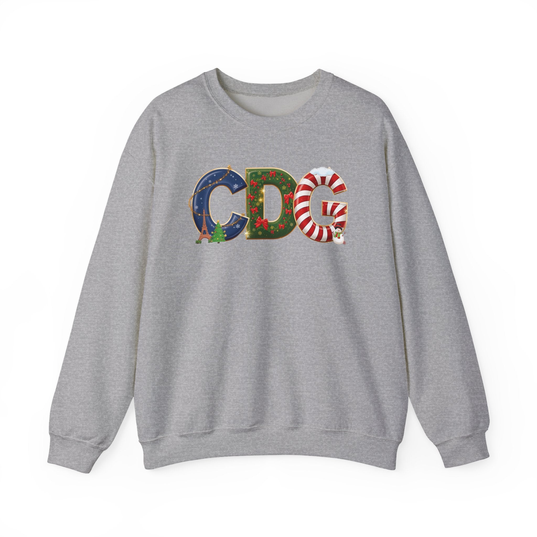 CDG Christmas Sweatshirt – Festive Holiday Letter Art Tee | Christmas Gift | Gildan 18000