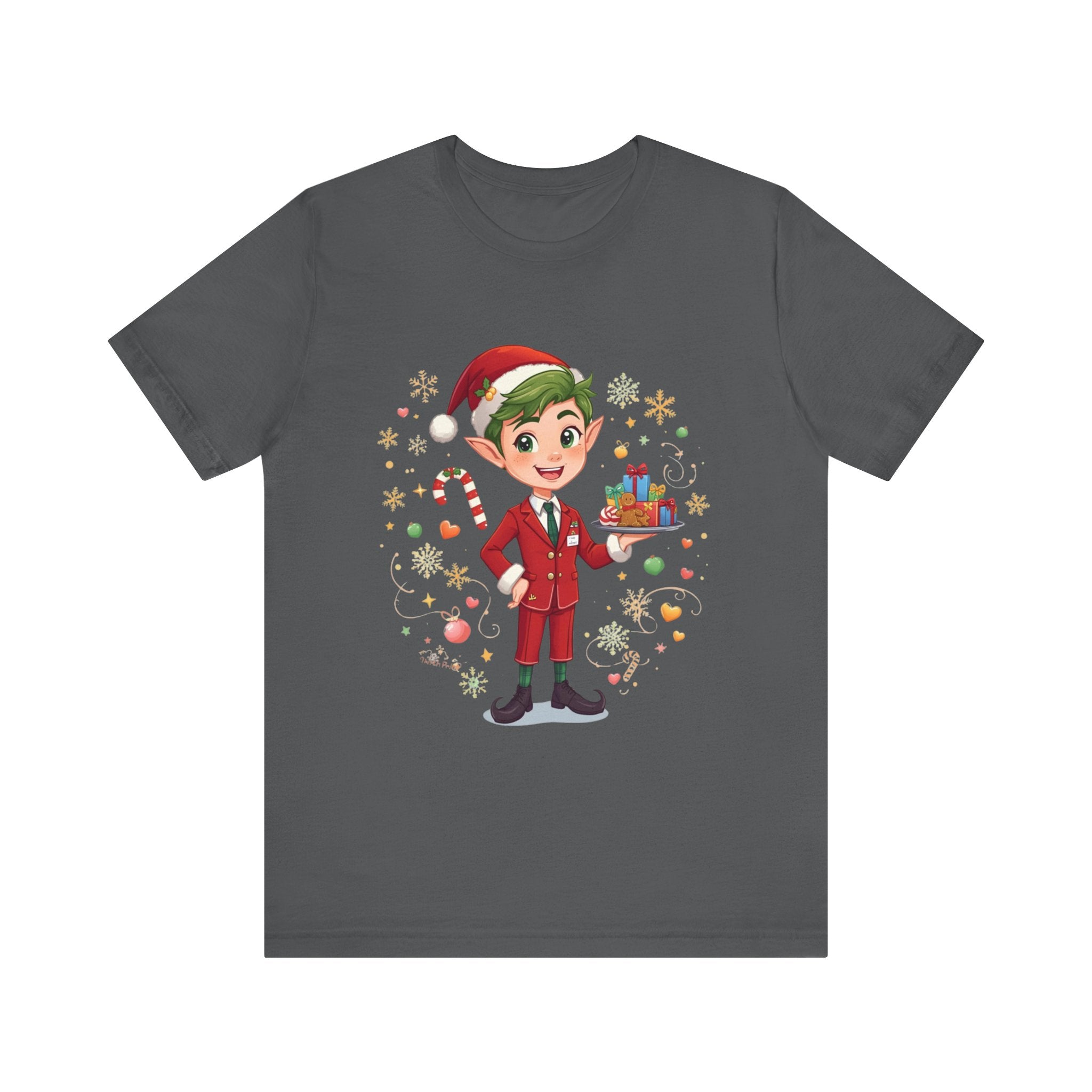 Christmas Cabin Elf Tee— Cute Holiday Elf with Presents